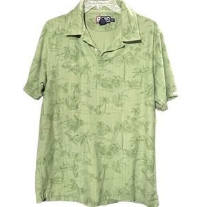 Vintage Chaps Ralph Lauren Men's Shirt Polo Short Sleeve Rare Island Green Large